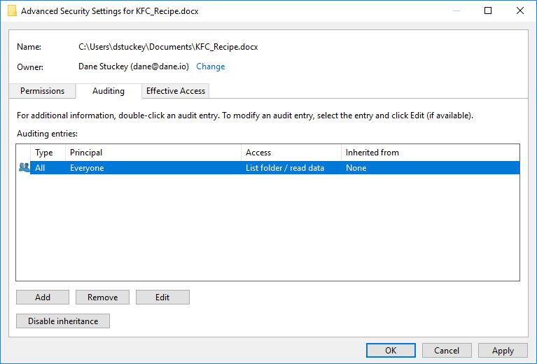Detecting Windows Endpoint Compromise with SACLs