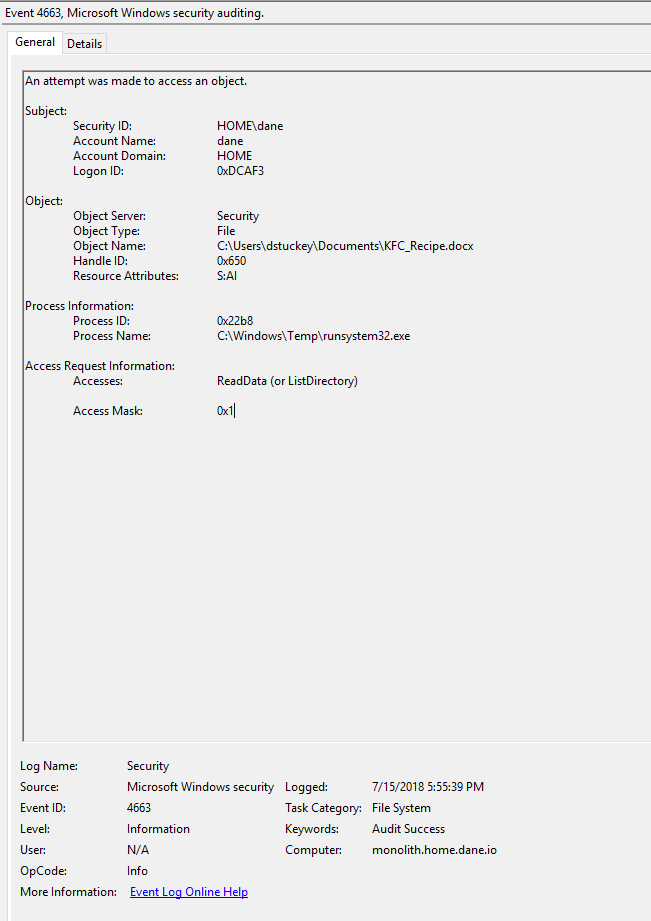 Detecting Windows Endpoint Compromise with SACLs